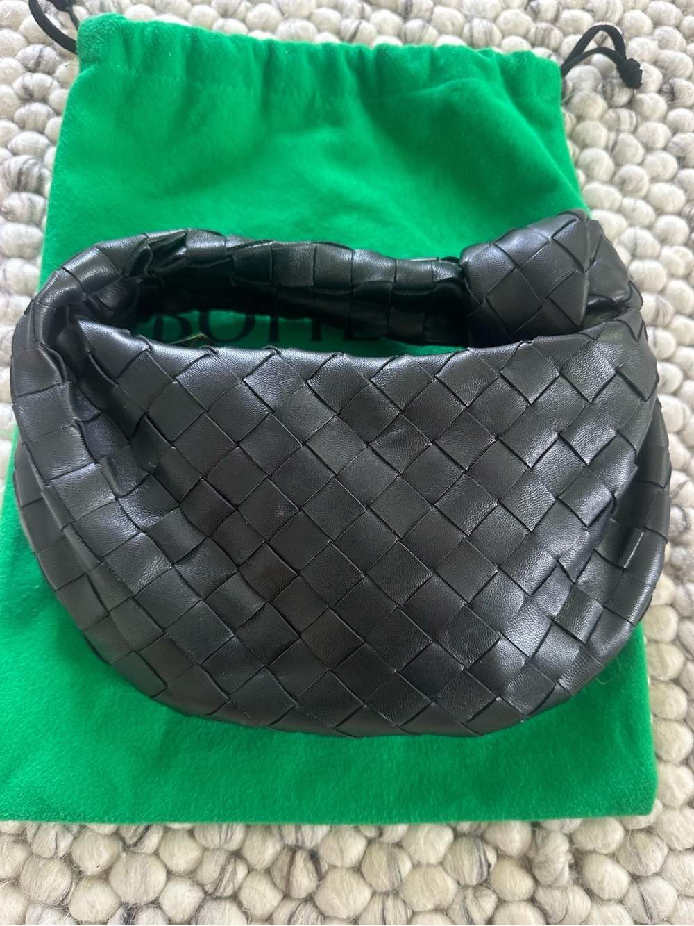 Bottega Veneta  Mini Jodie Black  Intrecciato Leather